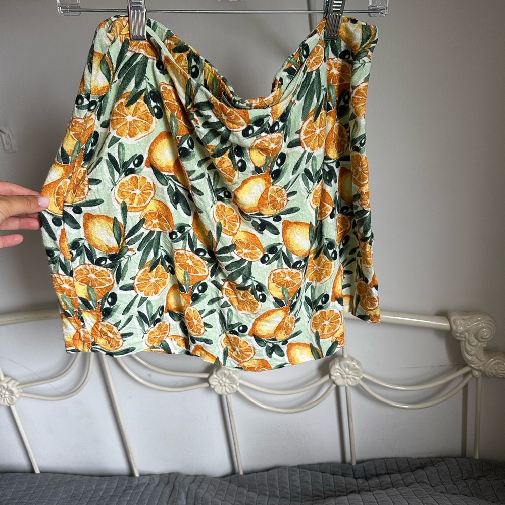 Abercrombie & Fitch Citrus Print Mini Skirt - Green, Orange, Yellow